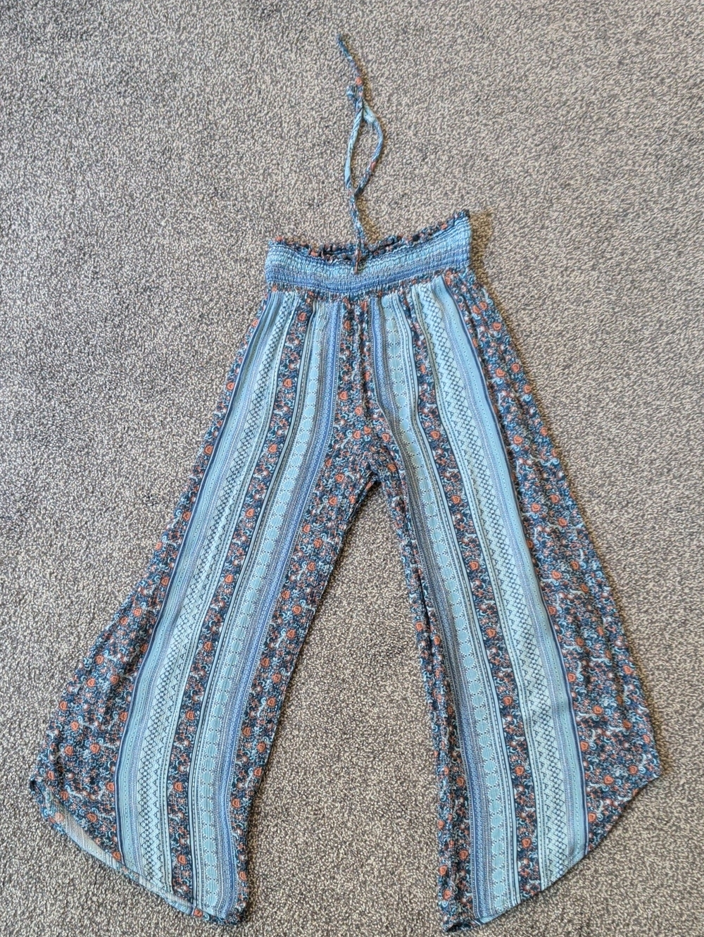 Kingston Grey Light Blue and Navy Smocked Floral Top